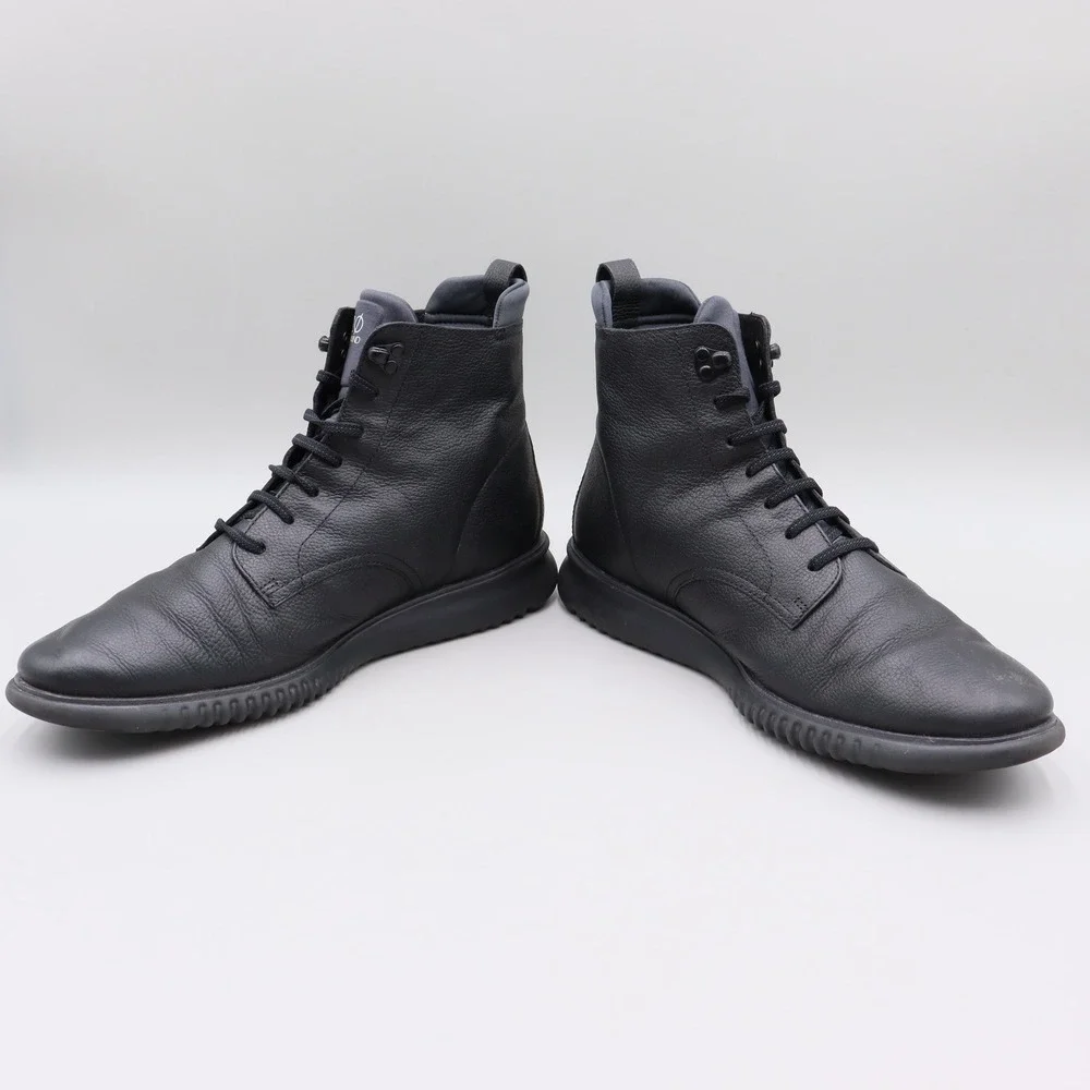 Cole Haan 2.Zerogrand City Boots Mens Size 13M US Black Pebbled Leather C25557